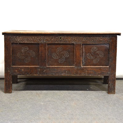 Lot 513 - Joined oak coffer, 18th Century