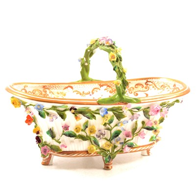 Lot 8 - Dresden porcelain floral-encrusted basket