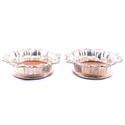 Lot 219 - Pair of William IV silver coasters, Creswick & Co. Sheffield 1832