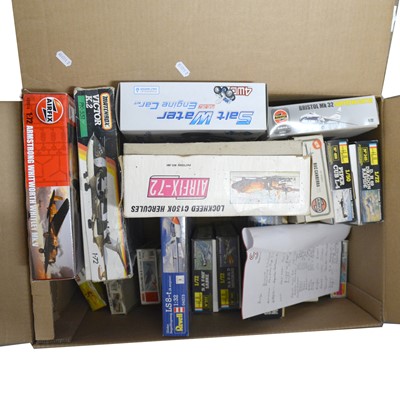 Lot 288 - Twenty-two Airfix, Tamiya and other plastic aircraft model kits.