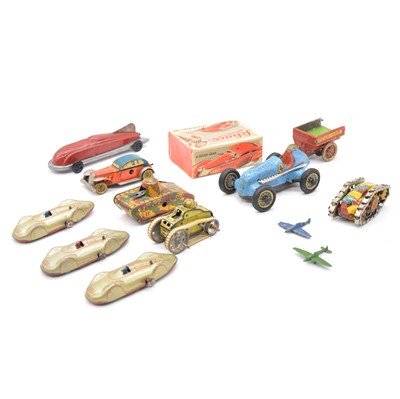 Lot 267 - Tin-plate and clock-work toys, one tray to including Schuco Telesteering car 3000 etc