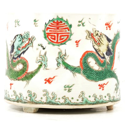 Lot 87 - Chinese famille verte brush pot