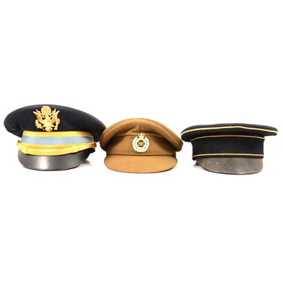 Lot 152 - Small quantity of Military peaked caps and others