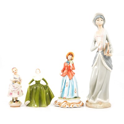 Lot 142 - Box of figurines including Lladro, Nao, etc