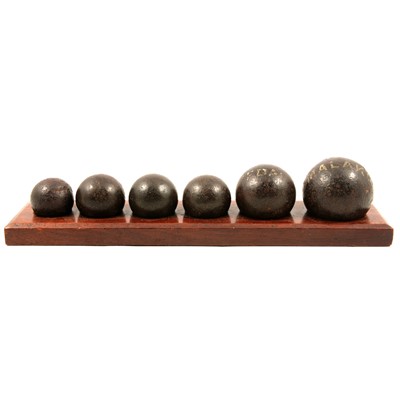 Lot 153 - Collection of cannonballs and grape shot