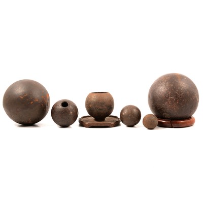 Lot 153 - Collection of cannonballs and grape shot