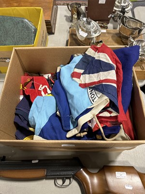 Lot 128 - Box of various military flags and pennants