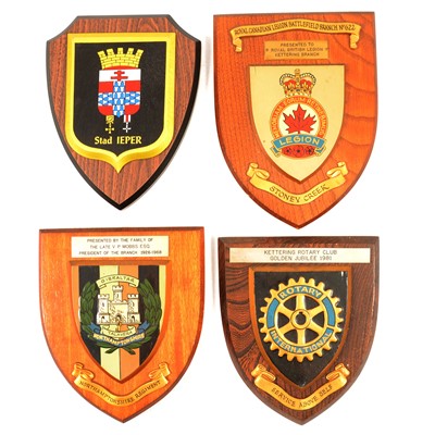 Lot 123 - Quantity of military Regimental and other shield plaques.