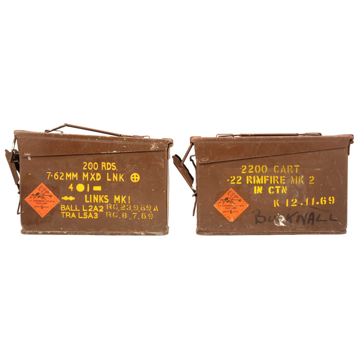Lot 139 - Five ammunition tins