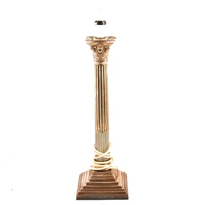 Lot 111 - Edwardian silver table lamp