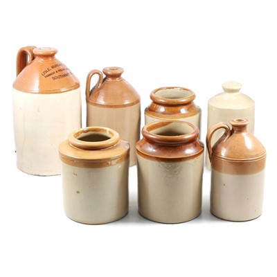 Lot 86 - Stoneware flagons and jars