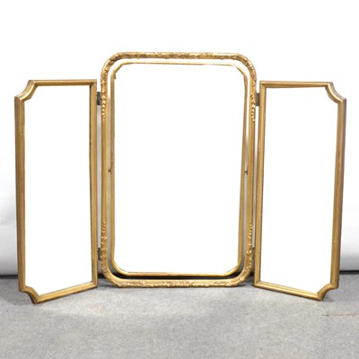 Lot 495 - Gilt framed triple mirror