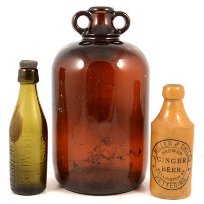 Lot 20 - Small collection of old stoneware and glass bottles