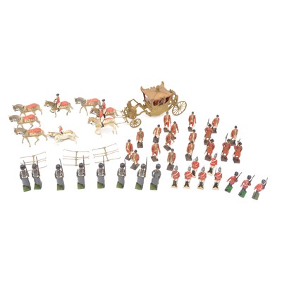 Lot 266 - Britains lead-painted figures, including Coronation, Household Guard, Coldstream Guardsmen