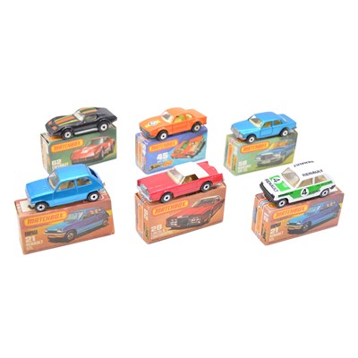 Lot 196 - Matchbox Toys die-cast models, six Superfast including (2x) 21 Renault 5TL