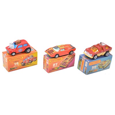 Lot 201 - Matchbox Toys die-cast models, three Superfast/Streakers including 27 Lamborghini