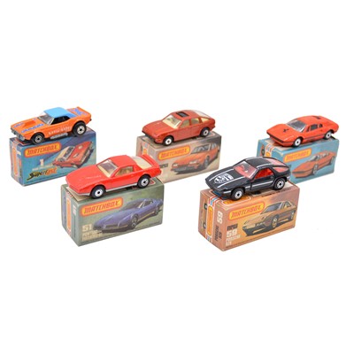 Lot 192 - Matchbox Toys die-cast models, five Superfast including 51 Pontiac Firebird SE