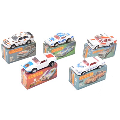 Lot 193 - Matchbox Toys die-cast models, five Superfast including 74 Fiat Abarth etc