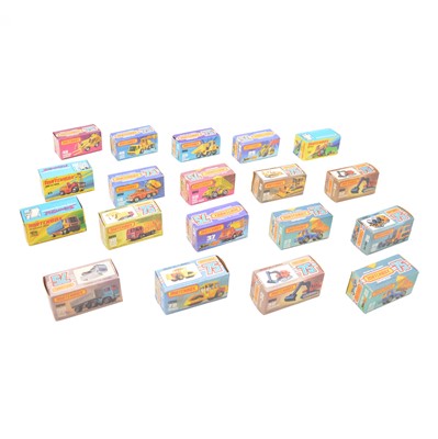 Lot 195 - Matchbox Toys die-cast models, nineteen construction vehicles.