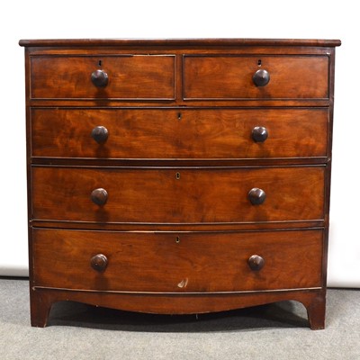 Lot 537 - Victorian mahogany bowfront chest of drawers.