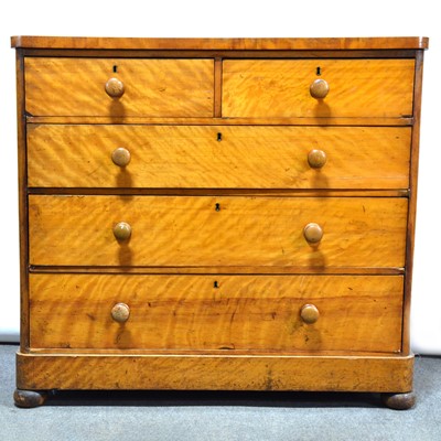 Lot 536 - Victorian satin walnut chest of drawers.