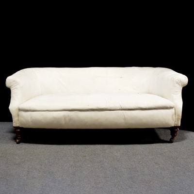 Lot 479 - Small Edwardian Chesterfield settee.