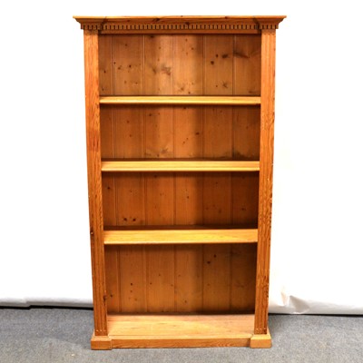 Lot 461 - Three pine corner cupboards and an open bookcase