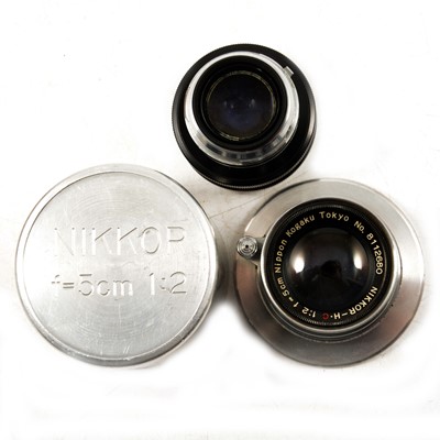 Lot 168B - NIKON Rangefinder Nippon Kogaku NIKKOR-S.C 50mm lens 1:1.4 and a -H.C. 50mm lens 1:2