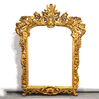 Lot 15 - Pair of French style gilt console tables and mirrors