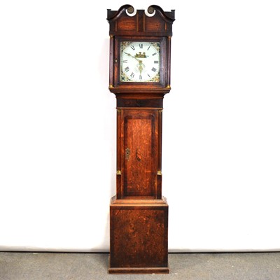 Lot 537 - Scottish oak and mahogany longcase clock