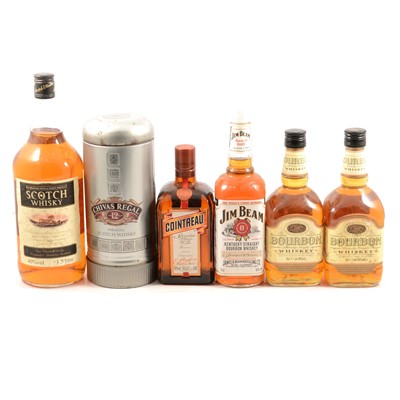 Lot 289 - Seven bottles of assorted whisky, including Jura 10 year old, and a bottle of Cointreau