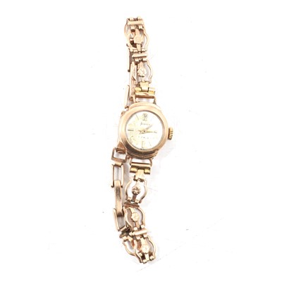 Lot 222 - Accurist - a lady's vintage 9 carat yellow gold bracelet wristwatch.