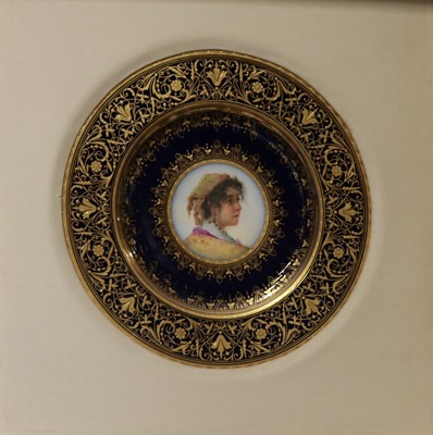 Lot 46 - After Adriano Bonifazi four Vienna porcelain mounted plates.