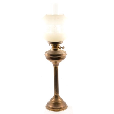 Lot 472 - Brass oil lamp