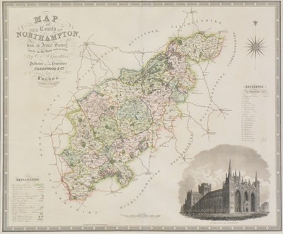 Lot 295 - Greenwood & Co. Map of The County of Northamptonshire.