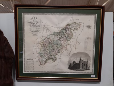 Lot 295 - Greenwood & Co. Map of The County of Northamptonshire.