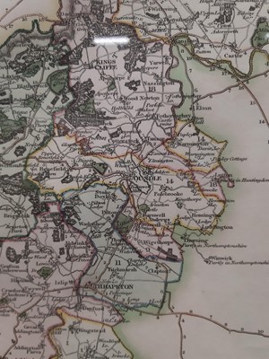 Lot 295 - Greenwood & Co. Map of The County of Northamptonshire.