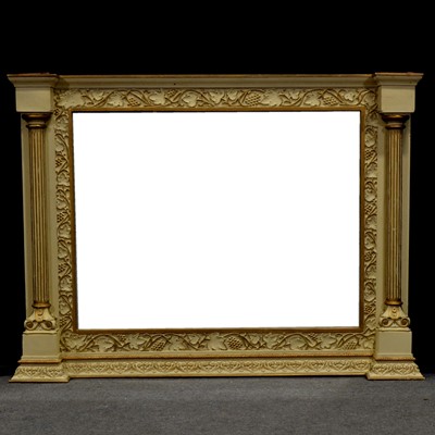 Lot 11 - Painted and gilt framed overmantle mirror