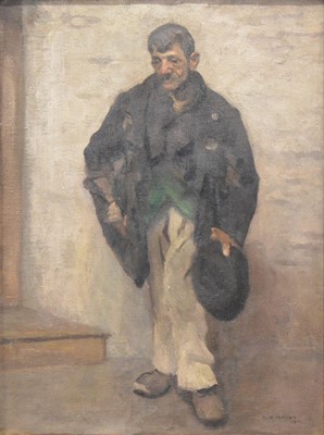 Lot 402 - Arnold Henry Mason, Figure of a man/ Portrait, 1911, a double-sided canvas