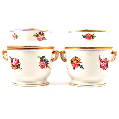 Lot 69 - Pair of Continental porcelain fruit coolers, probably French