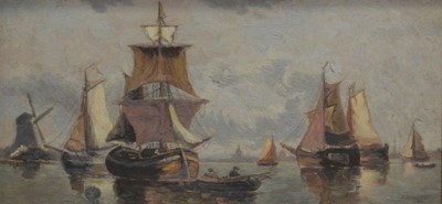 Lot 373 - A Ballard, Dutch barges