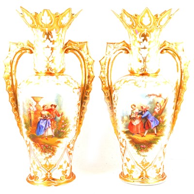 Lot 60 - Pair of large French porcelain vases
