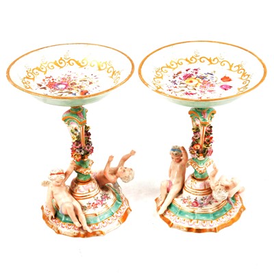 Lot 61 - Pair of Meissen style porcelain tazza