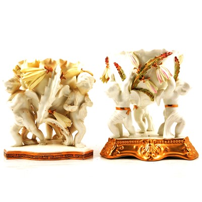 Lot 71 - Two pottery centrepieces by Moore Bros and James Shaw