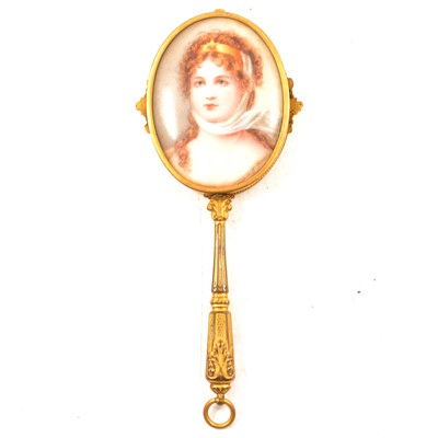 Lot 358 - 19th Century French miniature hand mirror