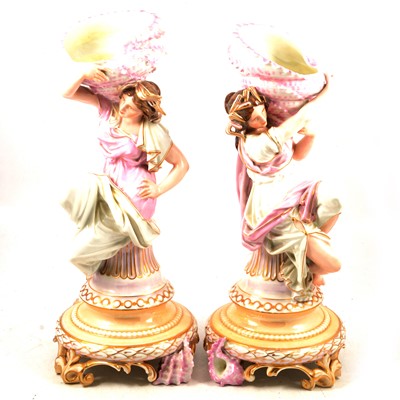 Lot 84 - Pair of French porcelain table ornaments, Gillet et Brianchon, Paris