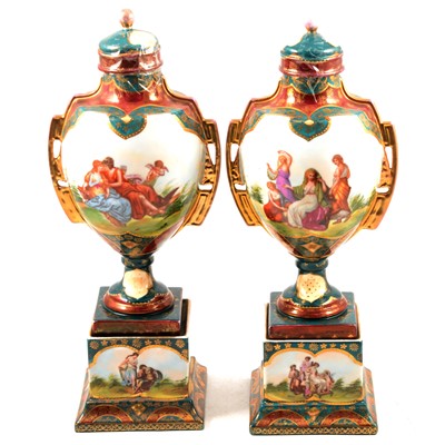 Lot 66 - Pair of Viennese porcelain vases