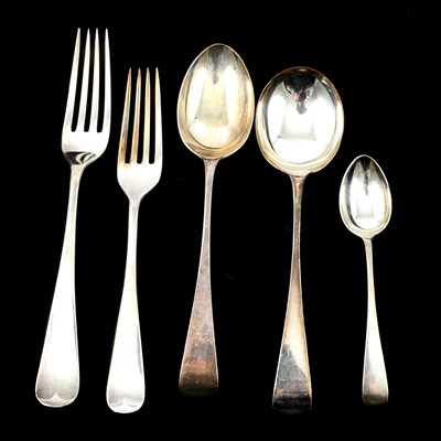 Lot 350 - A quantity of silver cutlery, Old English design, Roberts & Belk Ltd, Sheffield 1960.