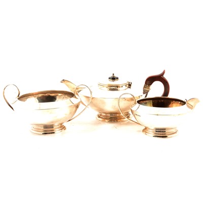 Lot 314 - Silver three-piece teaset, Charles Solomon Farbey, London 1963.