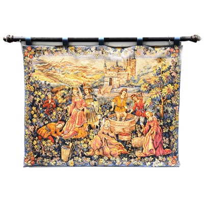 Lot 506A - Machine made tapestry, probably Hinds of Oxford, Grape Harvest